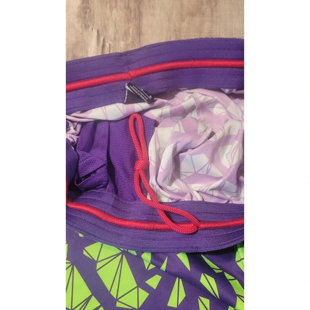 Nike Air Jordan Dri Fit Mens Large Geometric Purple Lime Green Basketball Shorts - Picture 6 of 12